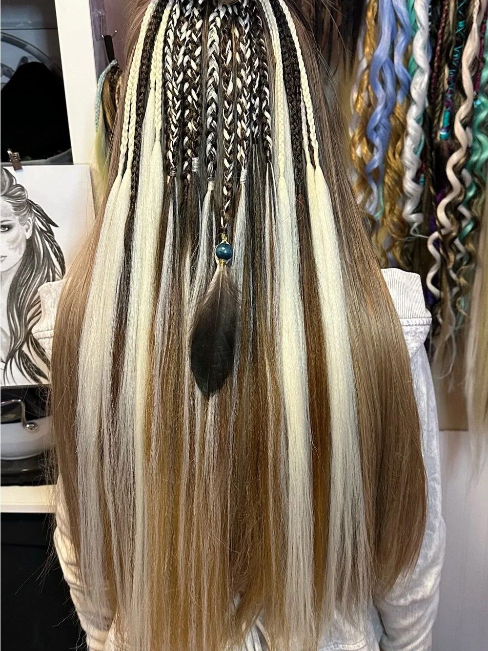 Two-Tone Braided Clip-In Hair Extensions - Blonde & Brown